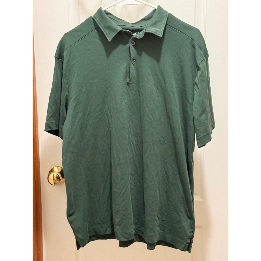 Artefact Mens Pima Cotton Polo Shirt Dark Green Short Sleeve Size L Made in Peru